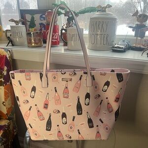 Kate Spade Pink and Black Champagne Tote